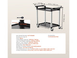 Utility Cart, 300 lbs Load Capacity, 2-tier Utility Plastic Cart with 360&deg Swivel Wheels V952-SXSYTCZHHS2CIXC11V0