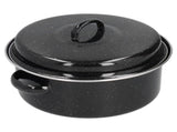Oval Roaster Enamel Oval Roaster Excellent Heating for Barbucue and Sweet Potato Black for Family V1294-YM0710-3118210252011
