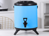 SOGA 10L Stainless Steel Insulated Milk Tea Barrel Hot and Cold Beverage Dispenser Container with VICDISPENSER10LBLU