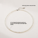 Pearl Necklace for Women, Imitation Pearl Necklace, Round Faux Glass Pearl Necklace, Pearl Choker V1370-AZ4-06263