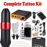 Complete Tattoo Kit rotary tattoo pen 8Inks Practice Skin AU-PLUG V201-HLWS008-SET