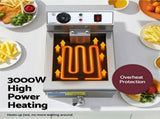 Devanti 3000W Electric Deep Fryer 10L Stainless Steel Fryer w/ Basket & Lid CDF-DR10-SINGLE-SI