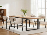 Artiss 200cm Extendable Dining Table Set with 4x Dining Chairs Sherpa White DSET-EXT05-W01-WHX4