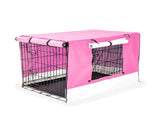Wire Dog Cage Foldable Crate Kennel 30in with Tray PINK Cover Combo V274-PET-WCCV30-PK