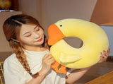 Japanese Anime Duck Plush Dolls Big Goose U Shaped Neck Pillow Cute Stuffed Animal Toy Travel Pillow V1294-YM0523-10321781