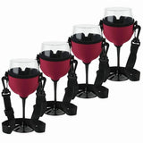 12PCS Portable Wine Glass Holder Strap Wine Sling Yoke Glass Holder Support Neck Strap for Birthday V1366-AZ2-W-15695
