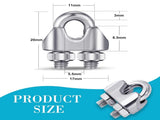 100 Pcs 1/8 Inches M3 Steel Cable Wire Rope Clip Large U Bolt Saddle Guy Fastener 304 V1258-DP02-C-2822