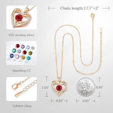 Forever Love Heart Birthstone Necklace 925 Sterling Silver Personalized Jewelry for Mom, Wife, V1107-FOREVER LOVE HEART BIRTHSTONE NECKLACE2
