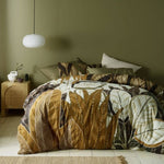 Accessorize Bronte Washed Cotton Printed Quilt Cover Set Queen V442-HIN-QUILTCS-BRONTE-BROWN-QS