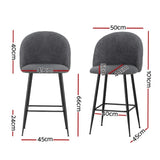 Artiss Bar Stools Kitchen Counter Barstools Sherpa Metal Chairs x2 BA-TW-8098-CHX2