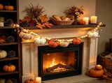 Fall Knit Pumpkin Garland With String Lights Handmade Crochet Pumpkin Hanging Decor for Halloween V1366-AZ2-W-13186