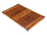Kungfu Tea Tray Chinese Gongfu Tea Tray Drainage Water Storage Wood Tea Table with Drain Pipe Yellow V1294-YM0703-3118230040211