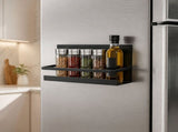 Magnetic Refrigerator Side Storage Rack Space Saving Kitchen Organizer Shelf for Spice Jars and V1366-AZ2-W-17194