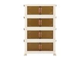 Artiss 4-Tier Foldable Storage Cabinet Stackable Box Clear Magnetic Door White SC-4T-4527-WH
