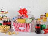 6 Pack Movie Night Gifts Baskets Plastic Popcorn Box Containers with Bags and Bows for Holiday Lover V1259-DP01-A-5636