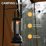 Retro Camping Lantern, 200 Lumens Stepless Dimming, 24h Long Battery Life, Essential for Outdoor V1232-HWLYD-A29-001