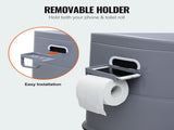 Portable Toilet for Camping, Porta Potty with 5L Detachable Inner Bucket & Removable Paper Holder, V952-MTSBXSMT300BBWUTFV0