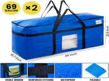 2 Pack 261 L Extra Large Storage Bags with Visible Window, XXL Heavy-Duty Moving Bags For Storage, V1189-LC-AMZ-00261