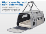 Black Foldable Pet Carrier Bag with Breathable Mesh Windows, Removable Fleece Pad & Shoulder Strap V888-ELOSUNG55552