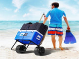 Beach Dolly with Big Wheels for Sand, 15.4" x 15.7" Cargo Deck, w/ 10" PE Solid Wheels, 69LBS V952-STTCXG10INCH3UV59V0