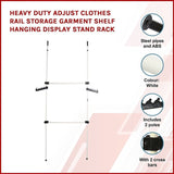 Heavy Duty Adjust Clothes Rail Storage Garment Shelf Hanging Display Stand Rack V63-837221