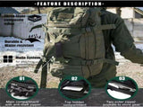 Versatile Tactical Duffle Bag with Convertible Backpack Straps, Water-Resistant 600D Nylon, MOLLE V1341-ZY-D5ZHUYRW-KHAKI
