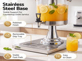 5-Star Chef 8L Beverage Juice Dispenser Tap Ice Tube Single Drip Tray JD-8L-SS