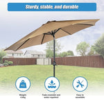 9FT Patio Umbrella Outdoor Garden Table Umbrella with 8 Sturdy Ribs V63-834241