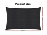 Instahut Sun Shade Sail Cloth 98% UV Block Outdoor Canopy Rectangle 5X6M Black SAIL-DL-H-5X6-BK