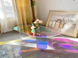 Gorgeous Iridescent Acrylic Side Table Cool Rainbow Coffee Table Home Art Decor V767-JJ-XT1268-G2
