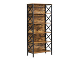6 Tier Tall Bookshelf, Rustic Brown V1127-AU-CS03-BRN