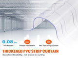 Strip Curtain, 4572 cm Length x 20 cm Width x 2 mm Thickness, Clear Ribbed PVC Curtain Strip Door V952-JPVC150X81PCS0RHMV0
