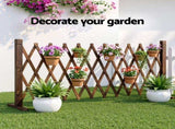 Gardeon Garden Fences Expandable Wooden Trellis Fence Plant Frame 200cm Brown GF-WD-200X70-CC