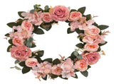 Artificial Peony Hydrangea Flower Wreath 13.4 Inch Spring Summer Artificial Wreath for Front Door V1294-YM0901-210309XY11-5