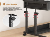 Small Portable Black Rolling Standing Desk with Wheels 80 x 48cm LSB-59316