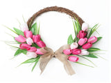 Flower Wreath Front Door Easter Wreath Fadeproof Artificial Spring Wreath for Indoor Outdoor Home V1294-YM0901-3115250115611
