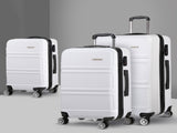 Wanderlite 20" 24" 28" Luggage with TSA Lock Spinner Travel Suitcase Carry On Hard Shell Luggage LUG-ABS-LINE-3SET-WH