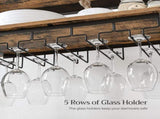 CARLA HOME Large Rack with Glass Holder, Metal Designed Bottle Holder and Wood Countertop up to LSB-36268