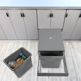2x 15L Pull Out Trash Bin Dual Kitchen Garbage Waste Basket Cabinet Bin V63-832841