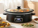 Devanti 5.6L Slow Cooker Electric Multi Cooker with 3 Heat Settings and Keep Warm Function SC-DP-6QT-BK