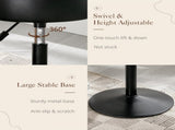 Adjustable Vanity Stool, 360&degSwivel Vanity Chair for Makeup Room, Black Stool Chair for Vanity, V1258-DP02-C-1415