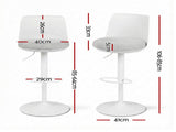 Artiss 4x Bar Stools Kitchen Swivel Gas Lift Counter Dining Chair Curved White BA-BB-8097C-WHX4