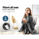Giselle Bedding Heated Electric Throw Rug Fleece Sunggle Blanket Washable Silver EB-THROW-RUG-SR
