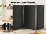 Artiss 3 Panel Room Divider Set of 2 Folding Privacy Screen Fabric Room Separator Partition Black RD-D-PLY-260-BKX2