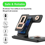 Black 20W Foldable 3-in-1 Wireless Charger V1221-BLACK-20W-FOLDABLE-3-IN-1-WIRELESS-CHARGER