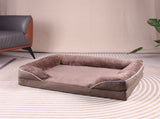 Brown Waterproof Egg-Crate Foam Therapeutic Pet Sofa Bed and Fleece Lounge V888-ELOSUNG49459