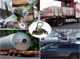 Green White cargo tie-down straps, heavy-duty straps, truck straps, trailer straps, car straps, V1347-804-WHI-06342