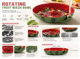 Berry Bowls With Holes Ceramic,berry Washing Bowl Auto-Spin Swirl Drainage Berries, Grapes, Vanilla, V1107-122-07702-RED