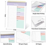6Pack To Do List Notepad, Undated Daily Planner for Work and Goal Setting Greenery Sway, 52 Sheets, V1107-121-90338-PUR-6PACK