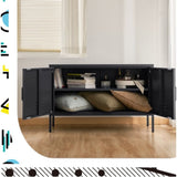 Artiss Buffet Sideboard Metal Cabinet - BASE Charcoal AI-LOCKER-LD-BK